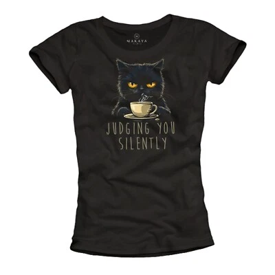 Katzenshirt Witzige Lustige Sprüche T-Shirts für Damen Katzen Top Katzenmotiv - Bild 1 von 3