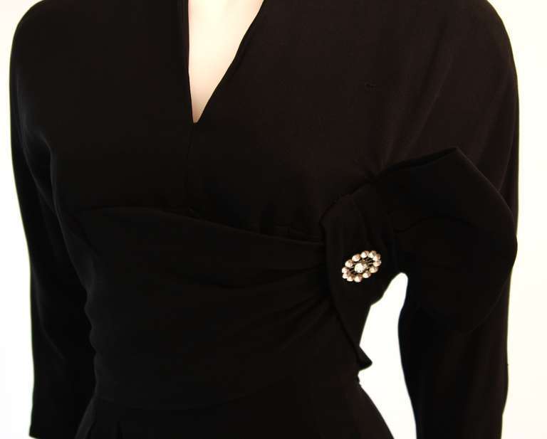 DOROTHY O'HARA 1950s Black Cocktail Dress - image 6