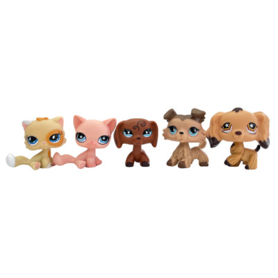 5pcs/lot Littlest pet shop dogs and short hair cat #521 #959 #640 #893 #575