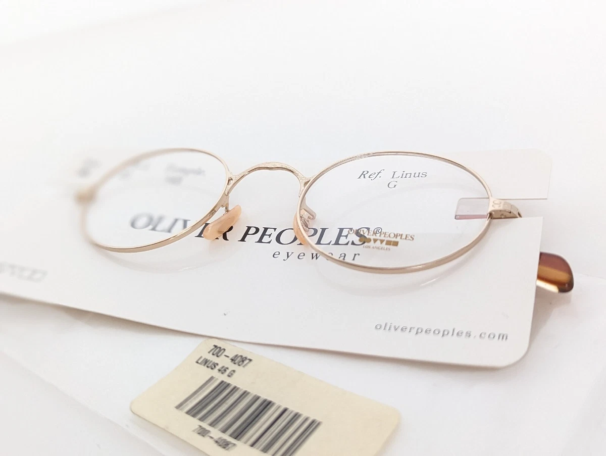**NOS** Oliver Peoples Gold Tone Twenty Years 46-22-143 Linus Vintage Eyeglasses
