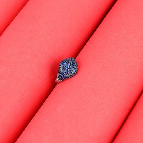 1.50 Ct Round Simulated Sapphire Beautiful Band Ring 14k White Gold Over Silver