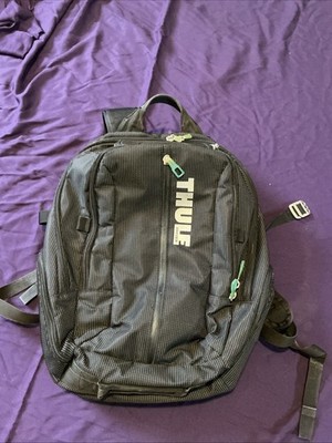 Thule Sweden Stravan Black Laptop Backpack Zip Hard Case Glasses Buckle Hiking