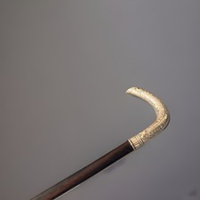Bastone da passeggio in argento 800 925 835 punzonato 800 stile liberty manico art deco