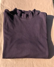 SCOTT BARBER 100% Pima Cotton Long Sleeve MOCK TURTLENECK NAVY Mens Size L BROWN