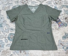 Adar Pro Scrub Top NEW Women  s Green Heather V-Neck Scrub Top Shirt Size Large
