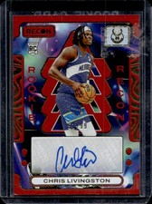2023-24 Panini Recon Chris Livingston Rookie RC Red Auto #/99 Bucks