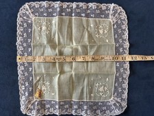 Treasure Masters All Cotton Switzerland Handkerchief Hankie Flowers Floral Lace