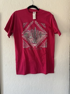 NWT Vintage Arizona T-Shirt Southwestern Tribal Art T-Shirt Phoenix Tee 90s Med