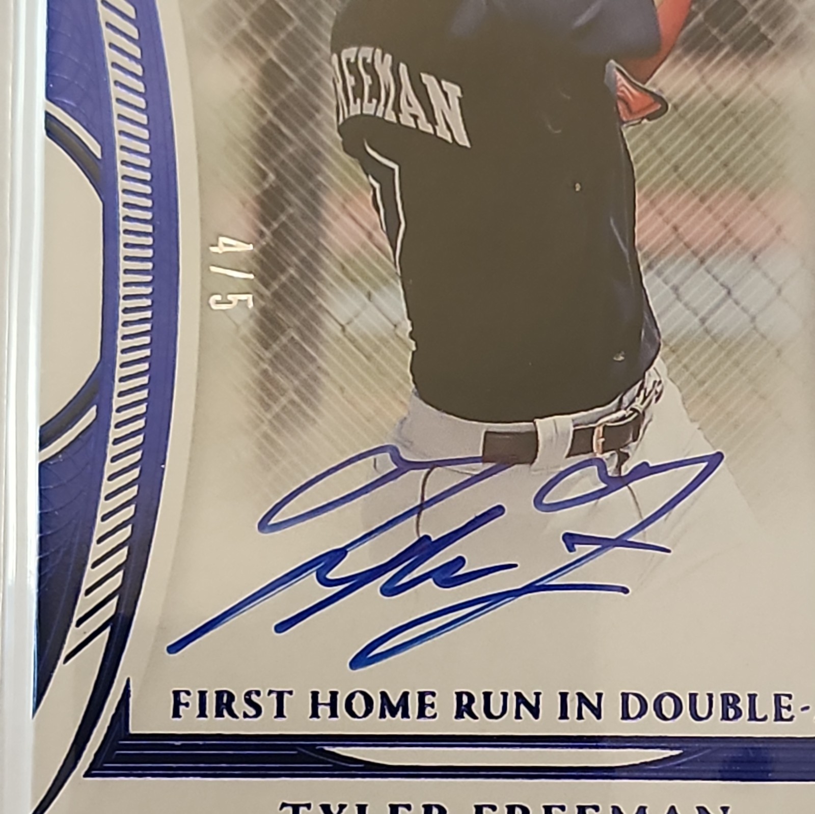 Tyler Freeman 2022 Panini Flawless Sapphire Auto 4/5 Flawless Achievements FA-TF view 3