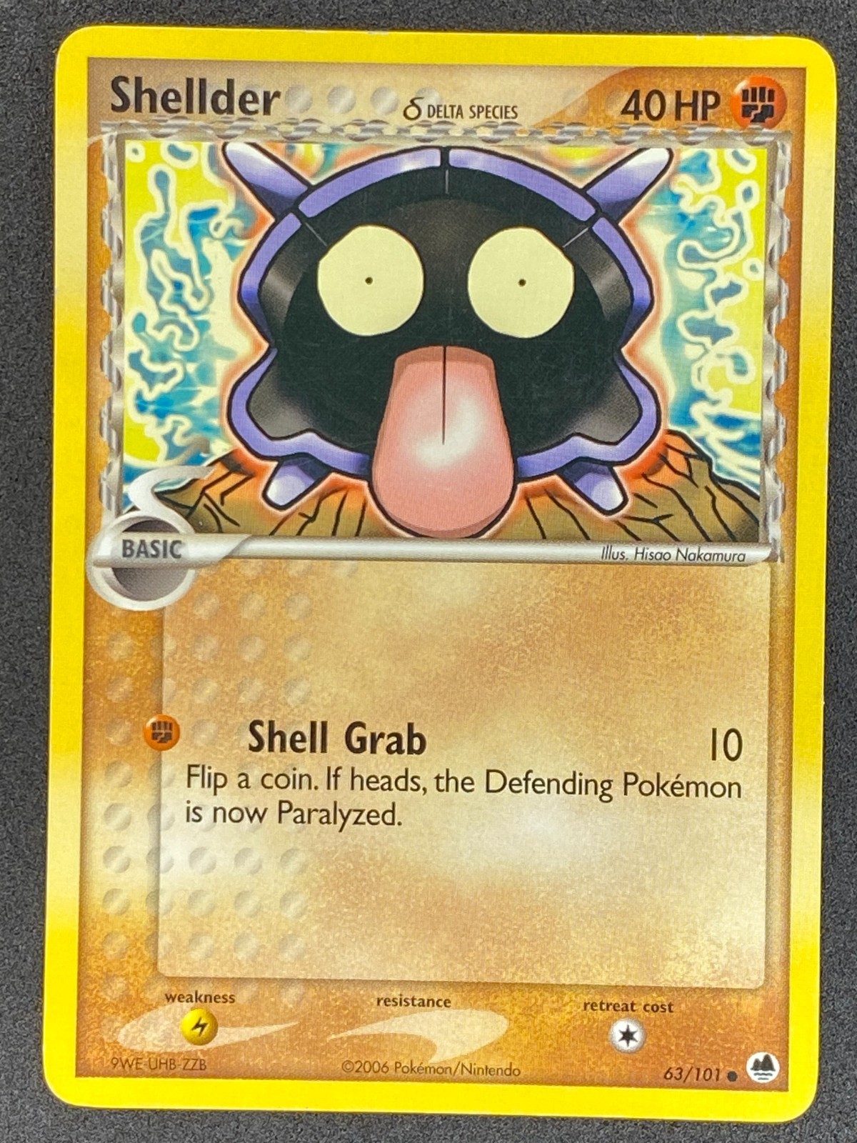 Pokémon Shellder Delta Species 63/101 EX Dragon Frontiers LP