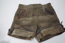 Antique Oktoberfest Vintage Lederhosen Heavy Leather Shorts Bibs