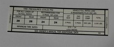 New 1968 Dodge Dart 1plymouth Valiant Tire Pressure Decal New 1968 Dodge Dart 1plymouth Valiant Tire Pressure Decal