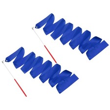 2 Pcs Dance Ribbons 78.7" Gymnastics Ribbon Streamers Red Wand, Sapphire Blue