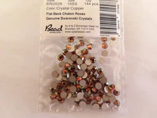 144 Swarovski Flatbacks 16ss Crystal copper/foiled. #2028