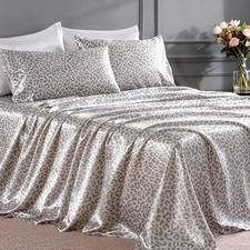 Satin Sheets Queen Size Bed Set- 4 Piece Luxury Soft Silky Queen Sheet Set, Simi