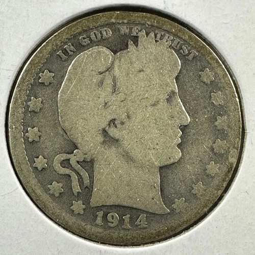 1914 25C Barber Quarter, Contains 0.1808oz of SILVER (87468)