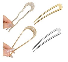 French Hair Pin for Buns and Updos, French Twists Hair Pin Hair Clip 4pcs