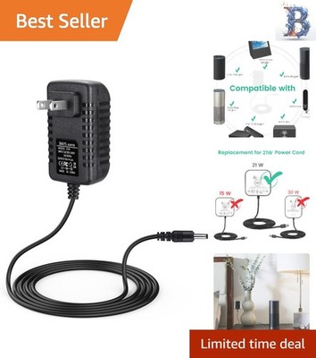 Listed 21W Power Adapter for Echo Show and Fire TV - Safe & Portable Charging