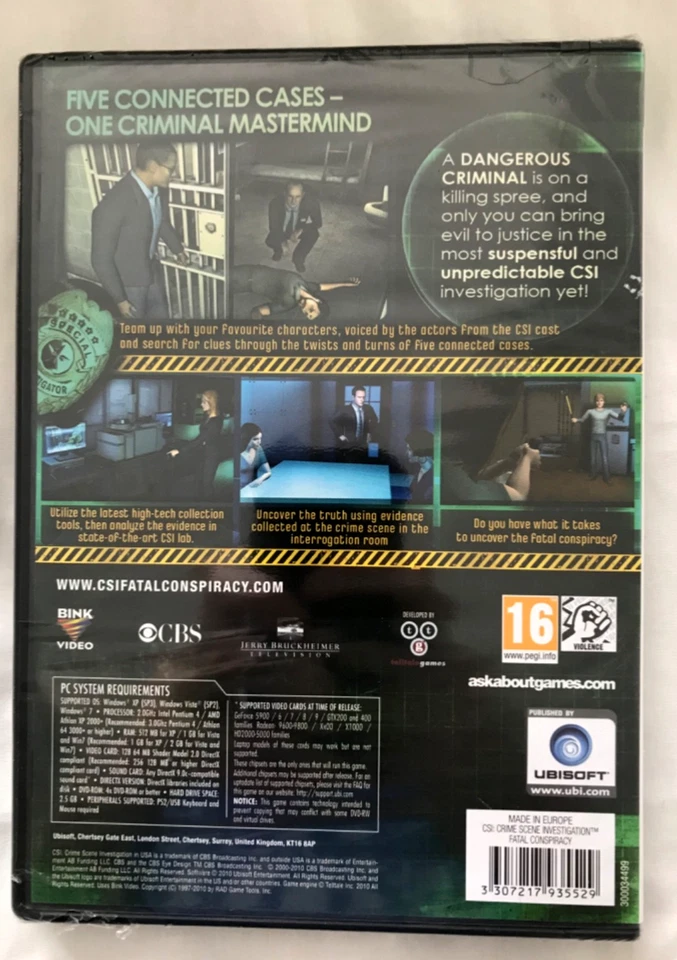CSI: Fatal Conspiracy PC DVD UK NEW & SEALED - Image 2 of 2