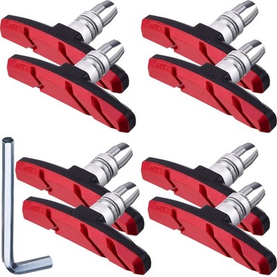 HOTOP 4 Pairs Bike Brake Pads Mountain with Hex Black and Red