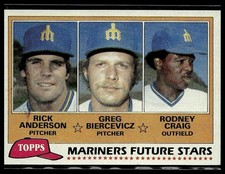 Rick Anderson / Biercevicz / Rodney Craig *ROOKIE CARD* (RC) 1981 Topps #282. rookie card picture