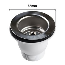 60mm Stainless Steel Belfast Sink Mini-Basket Strainer Waste Kit 85mm Flange