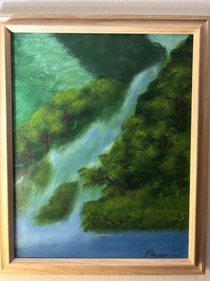 Whispers of the Cascading Forest | 16''x20'' | Original | Signed | Acrylic w/ COA