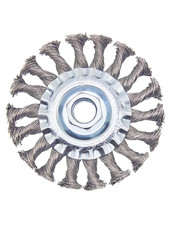 Knotted Wire Wheel Brush 4In 5/8-11 Threads Arbor for 4-1/2" Angle Grinder 1Pcs