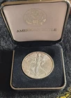 2001 American Silver Eagle Coin .999 1 Oz Silver  In Mint Display Box.