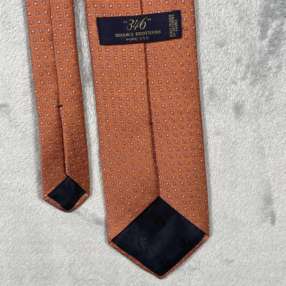 Corbata Brooks Brothers 346 Para Hombre Seda Geométrica Hecha en EE. UU. Formal Negocios 59X3.5 Foto 4 de 4