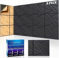 8 Pack Self-Adhesive Soundproof Wall Panels, 12 X 12 X 0.47 in Sound Proof Foam