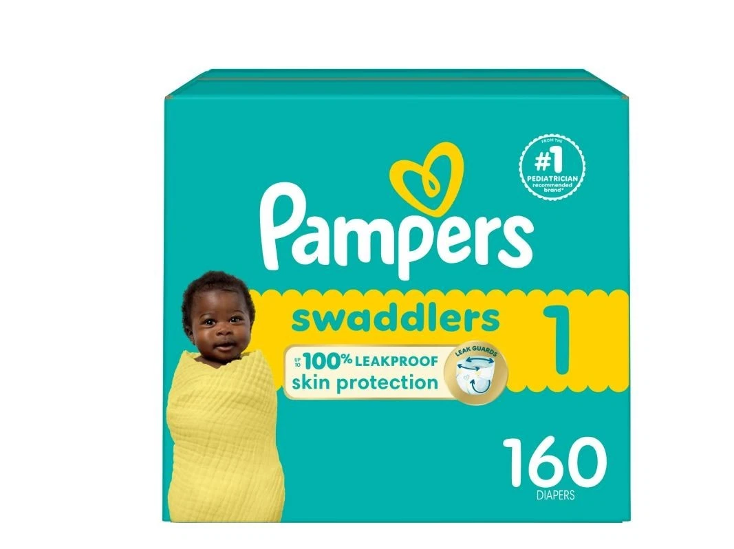 Pampers Swaddlers Diapers,Size 1 (8-14 lbs), 160 Count