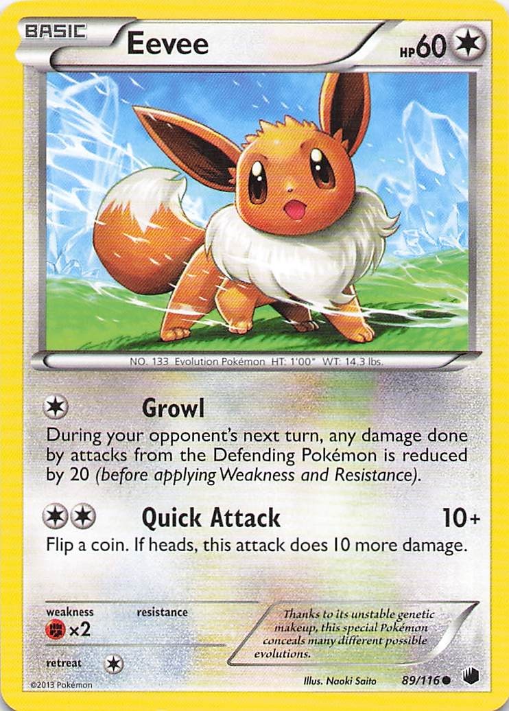 Pokemon Card - Eevee - (89/116 - Plasma Freeze)