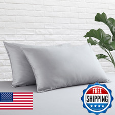Egyptian Cotton Pillow Cases 4 Pack Standard Size 400TC Sateen Grey Premium Qual
