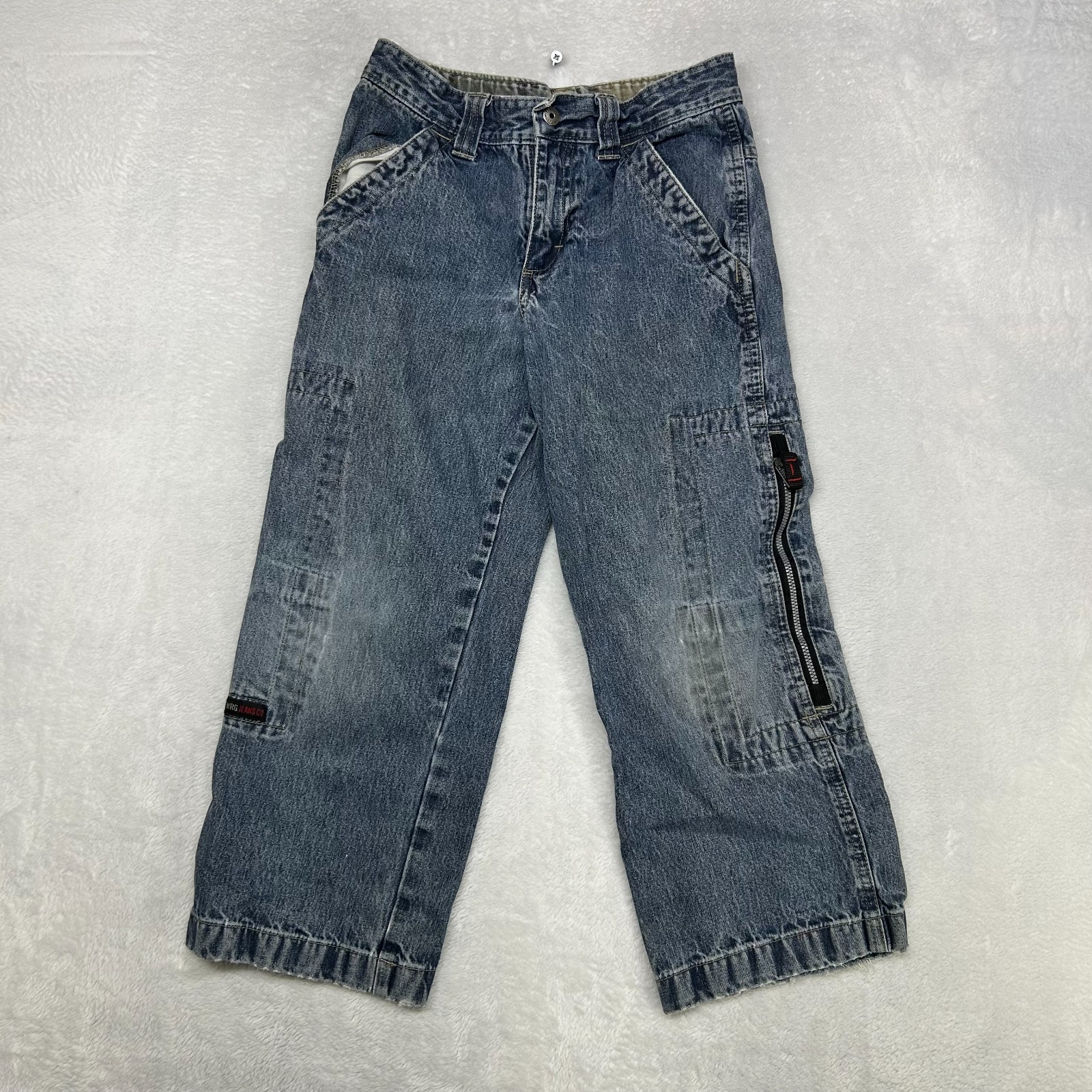 Kids Boys 8 Blue Denim Adjustable Waist Utility - 25x20.5