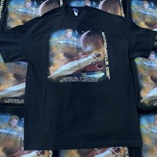Star Wars T Shirt Large Vintage 2000s Obi Wan Jedi Starfighter Movie New NOS