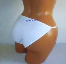 Victorias Secret Optic White Adjustable String Bikini Panty M L XL Smooth Silky
