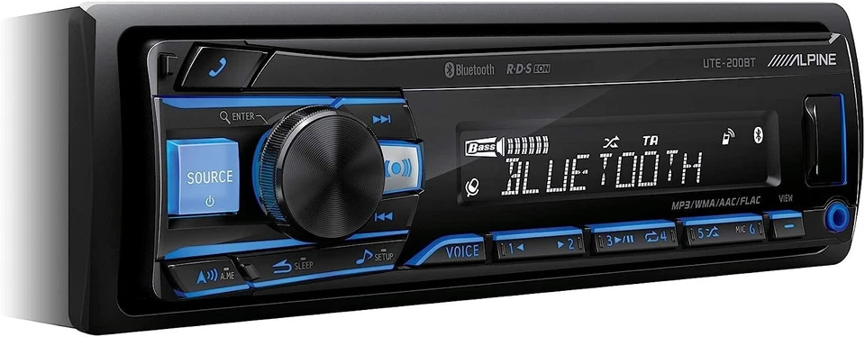 Autoradio Alpine UTE-200BT 1 DIN per Auto Bluetooth con Ingresso USB 4x50W - Immagine 2 di 4