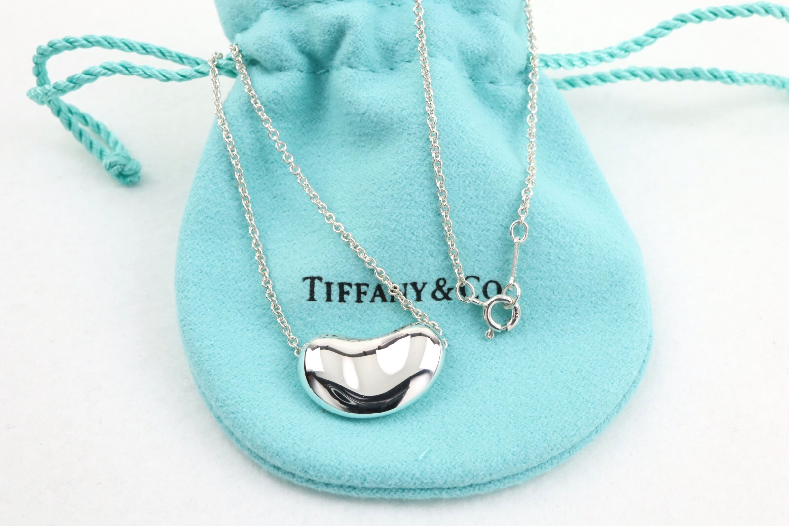 Tiffany 20mm Large Bean Pendant Necklace 16