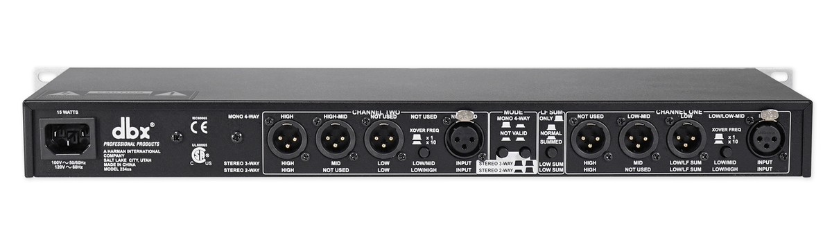 DBX 234XS Professional Crossover with 2 way, 3 Way, 4 Way, or Mono