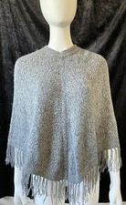 Alpaca Blend PONCHO Tesoros Del Peru Boho Festival Western Fringe Ethnic Soft