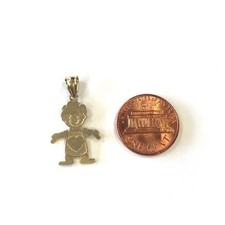 14 Karat Yellow Gold Small Baby Boy Kids Child Dangling Charm Pendant P65