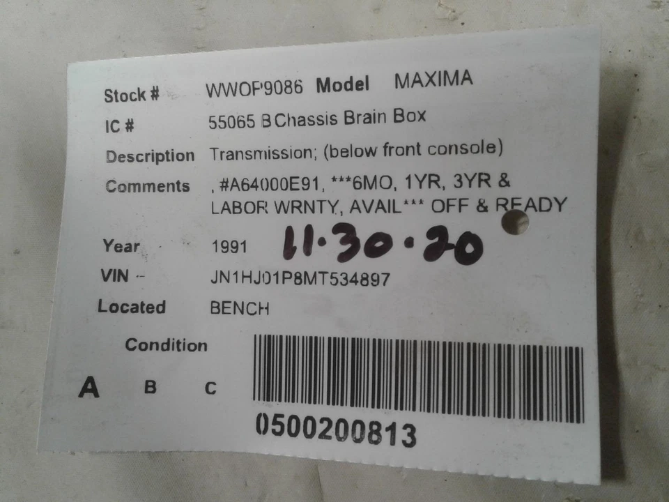 Módulo de control de transmisión usado se adapta a: Nissan Máxima 1991 transmisión inferior para Foto 3 de 4