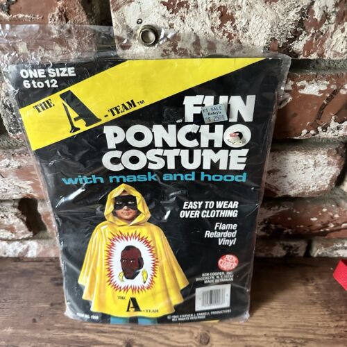 Vintage Sealed Ben Cooper A-Team Fun Poncho Costume With Mask and Hood - Picture 1 of 8