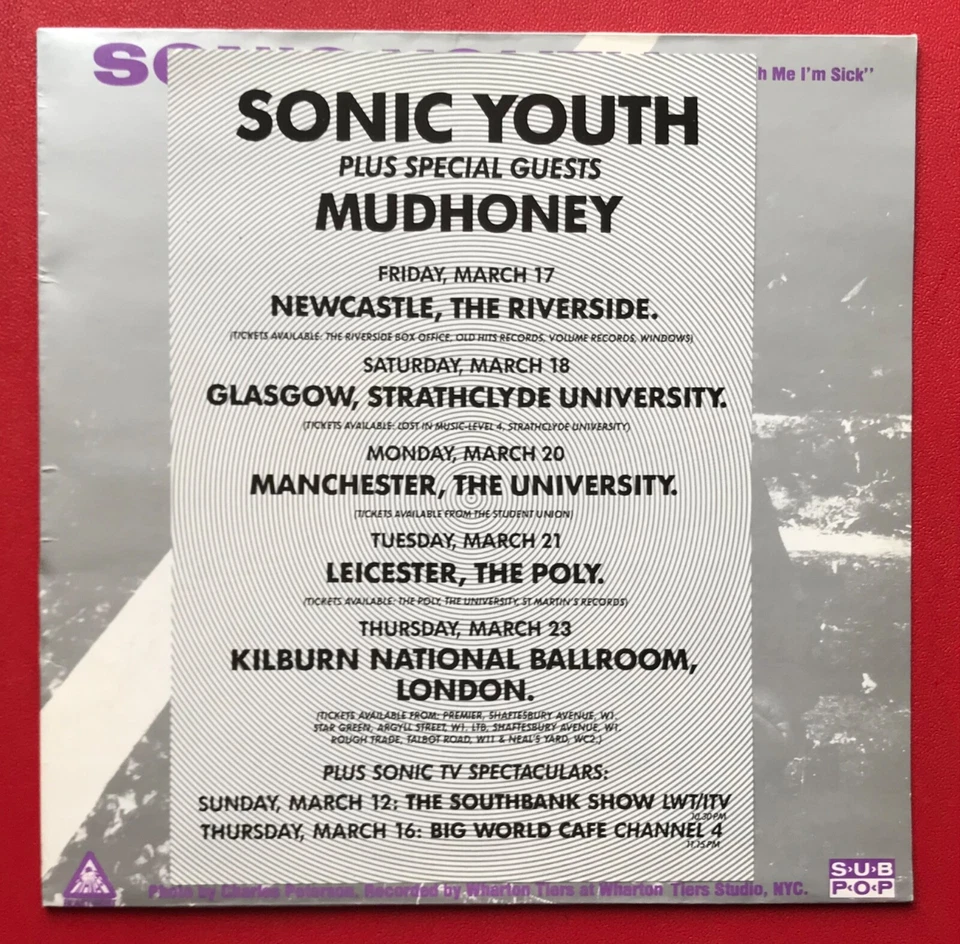Sonic Youth / Mudhoney - Touch Me I`m Sick / Halloween - UK 12" Vinyl Single P/S - Изображение 3 из 4