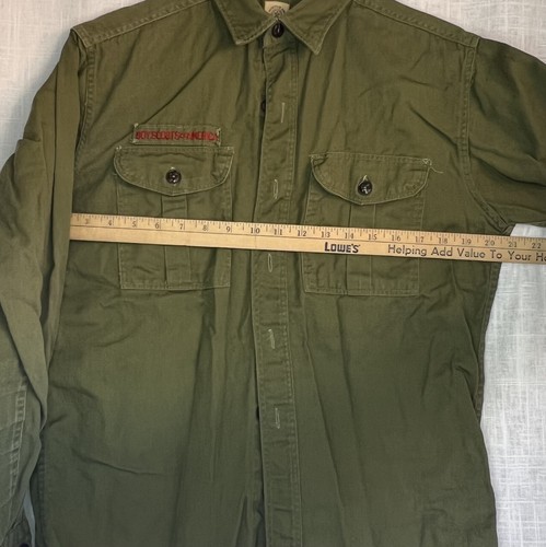 BSA Official Olive Green Uniform Shirt Long Sleeve Adult Size Medium-L CR-286 - Bild 8 von 13