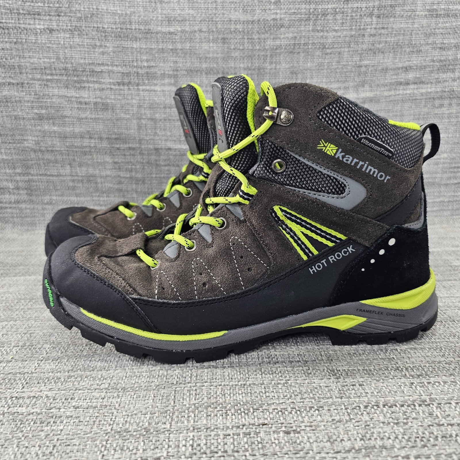 Karrimor Hot Rock Hiking Boots Shoes Youth Size 6 Charcoal/Yellow image 5