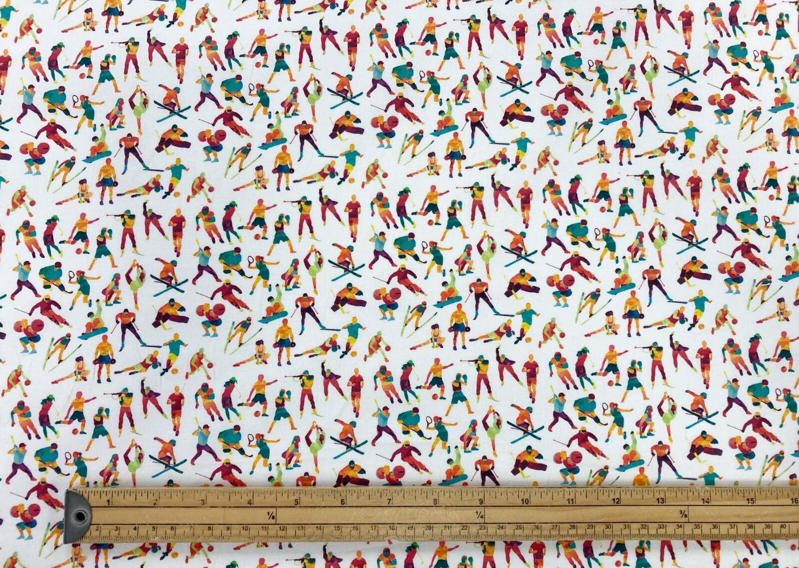 Sports Cotton Fabric Olympics Basketball Skiing Dressmaking and Craft