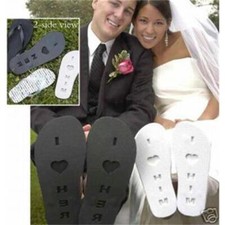 I Love him Flip Flops White Bridal Shower Wedding Gift Size Large 8-9 NEW