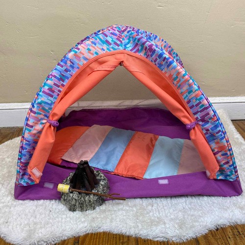 American Girl S'more Fun Camping Tent, Sleeping Bag, Campfire and Marshmallow eBay